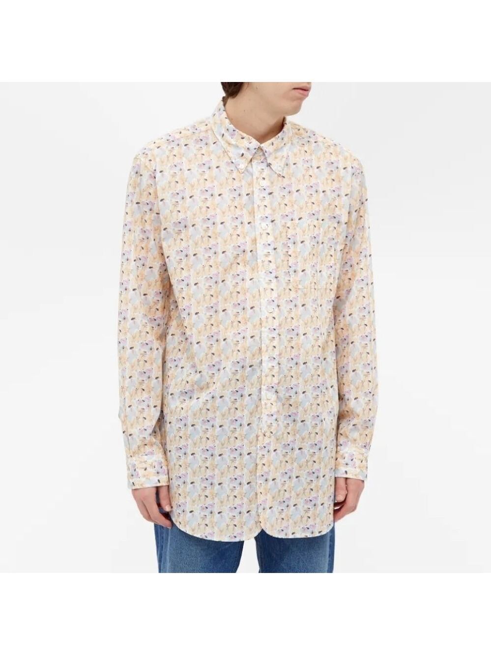 Engineered Garments 19Th Century Button Down Dancers Print Shirt Size S